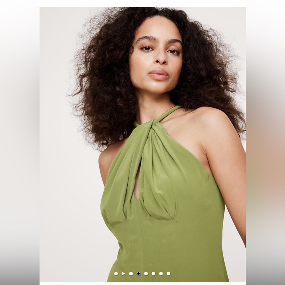 MATTE SILK HALTER MAXI DRESS  NEW - Picture 7 of 7